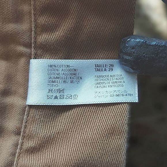 AA camel brown cotton twill Chino Shorts size 29 - Picture 5 of 9